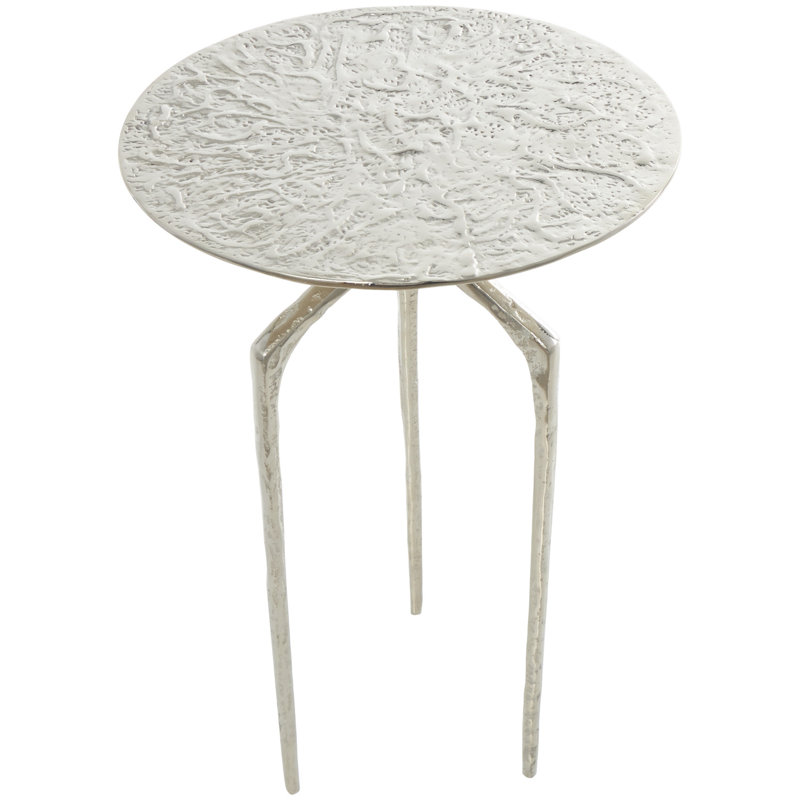 Table d'appoint Cole And Grey, Argent, H 21,9 po x l 14,65 po x P 14,65 po