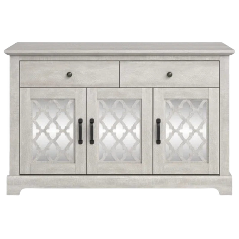 Chessani Farmhouse Sideboard Storage Set Of 2, Dusty Gray Oak