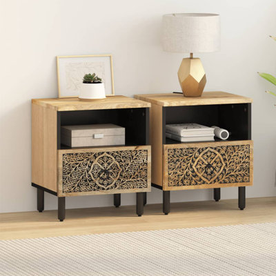 Chandrima 40cm W Iron Bedside Table