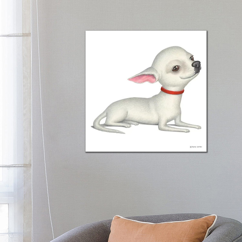 Chihuahua White 1 Piece Wrapped Canvas Painting