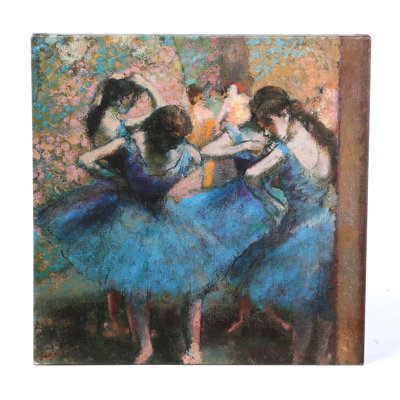 " Wrapped Canvas Wall Art - Edgar Degas 'Dancers In Blue 1890' Wall Art For Living Room, Bedroom, Or Office Décor - 18x18 " by Edgar Degas Painting Print
