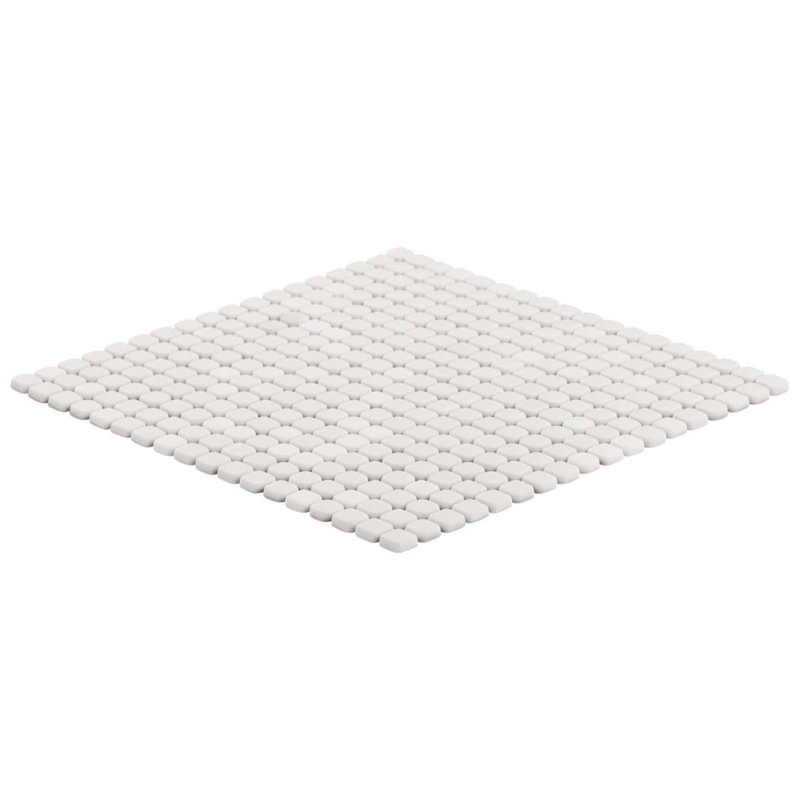 Venini .5" Mini Square Frosted Glass Mosaic Tile, White