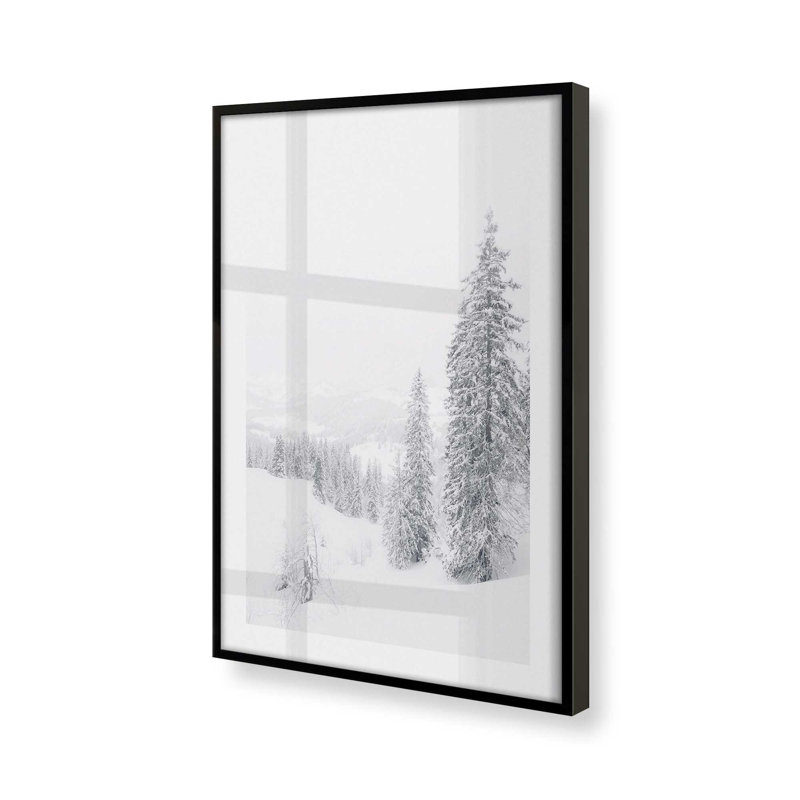 «Winter's Embrace», dans un cadre, Cadre noir satiné, H 15 po x l 12 po x P 1,25 po