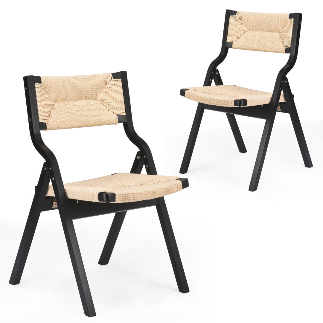 Solid Wood Folding Side Chair (Set of 2) George Oliver 