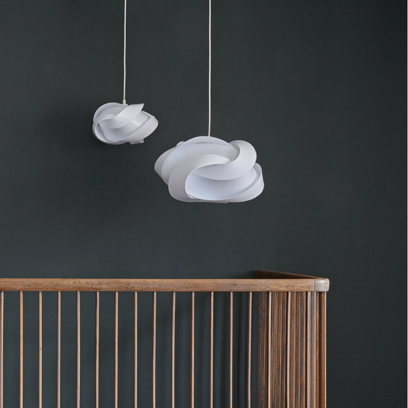 Mangum 1 - Light Unique/Statement Pendant, White, 8.7" H x 12.6" W x 12.6" D, Hardwired