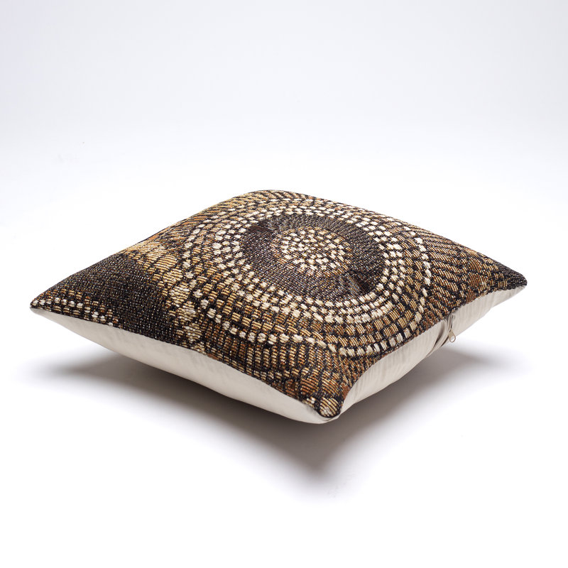 Marina Circles Indoor/Outdoor Pillow 18" X 18", Brown
