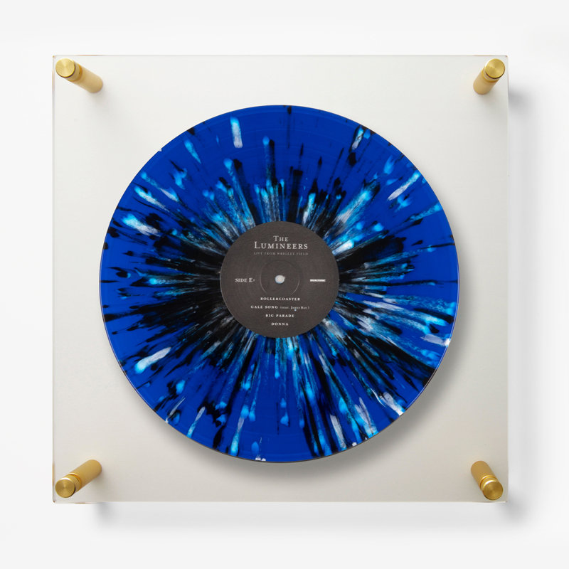 Record Album Frame With 12X12" Circle Acrylic Mat (For Sleeve Or Vinyl) With Silver Hardware, Gold