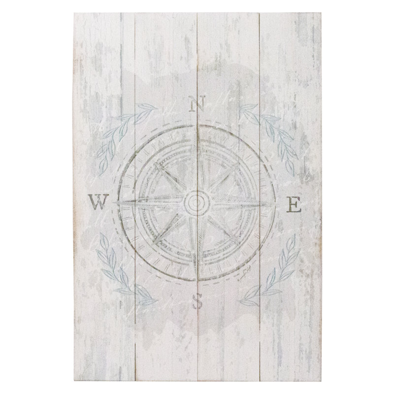 «Calming Coastal Compass» par Jennifer Pugh, art mural en bois