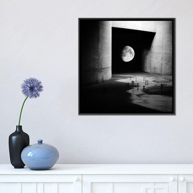 «To the Moon», impression sur toile tendue, H 18 po x l 18 po x P 1,5 po, Pas de tapis, Toile avec cadre noir