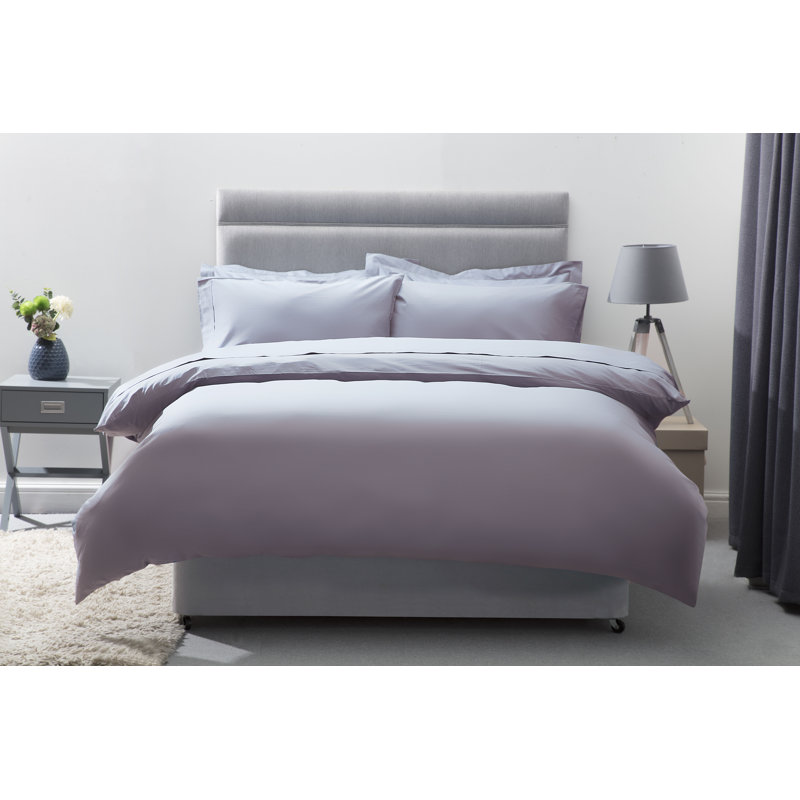 Cotton Solid Colour Duvet Cover Set with Pillowcases, Ocean, King Duvet Cover + 2 Standard Pillowcases