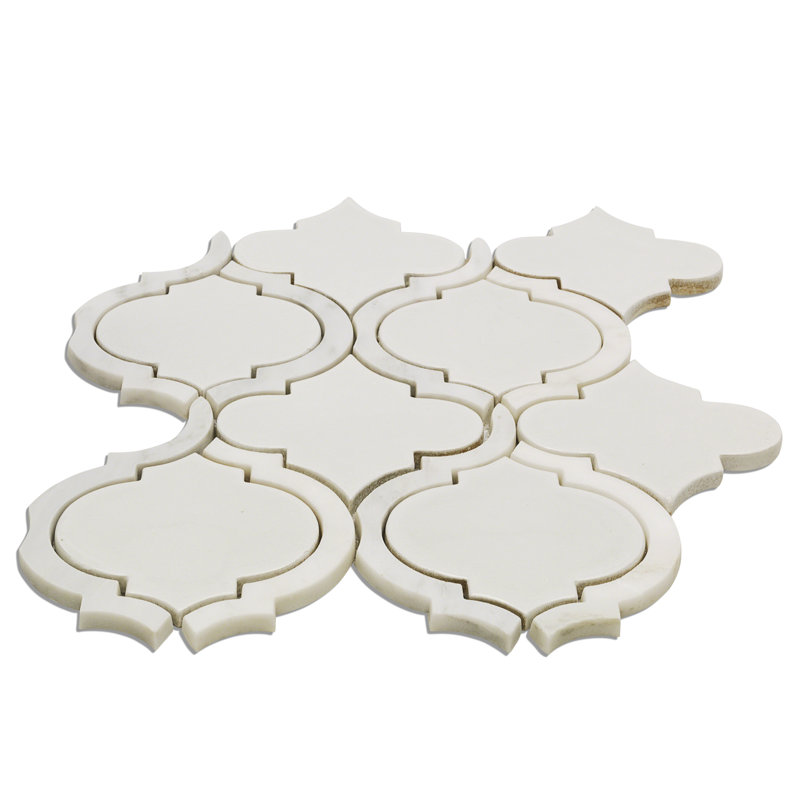 Divine Arabesque 4" x 3" Ceramic Mosaic Tile (0.80 Sq. Ft. / Sheet), Glacier White
