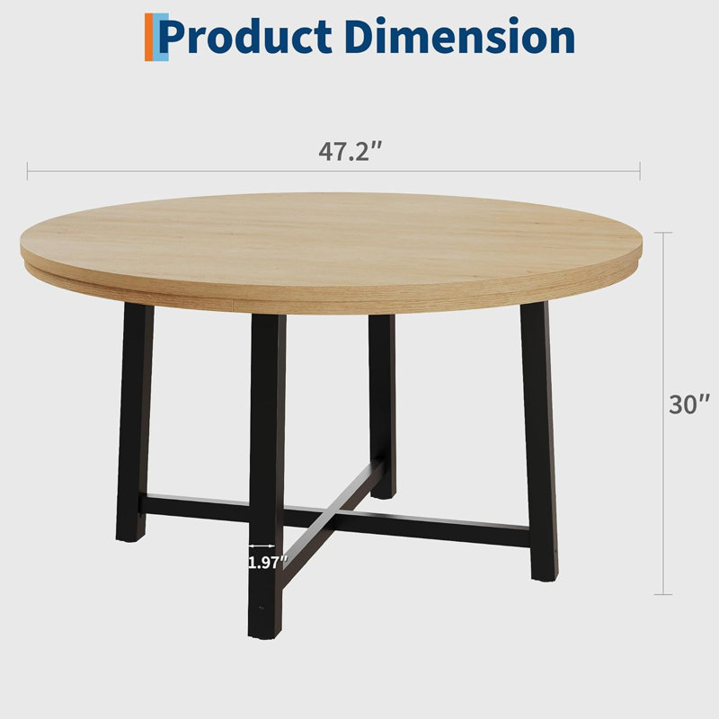 Round Dining Table, Beige