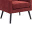 Chaise d'appoint 26,77 po Mid-Century moderne avec revêtement en lin, dossier capitonné et pieds en bois massif noir (ensemble de 2)-1864527607