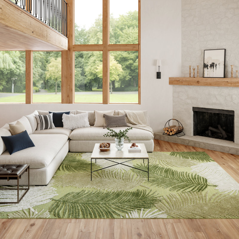 Tapis vert Nourison Suncoast 7 pi 10 po x 9 pi 10 po, Vert, Rectangle 7 pi 10 po x 9 pi 10 po