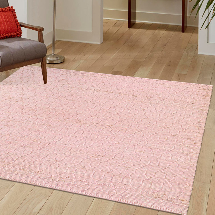 Michailas Handmade Hand Loomed Jute/Sisal Pink Rug
