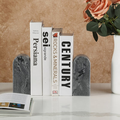 Natural Marble Bookends, Set Of 2