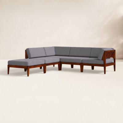Ensemble de conversation modulaire avec coussins 5 pièces Deloris
