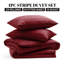 Microfiber Striped Duvet Cover Set with Matching Pillowcases and Stripe Fitted Sheet-117464233-117464236