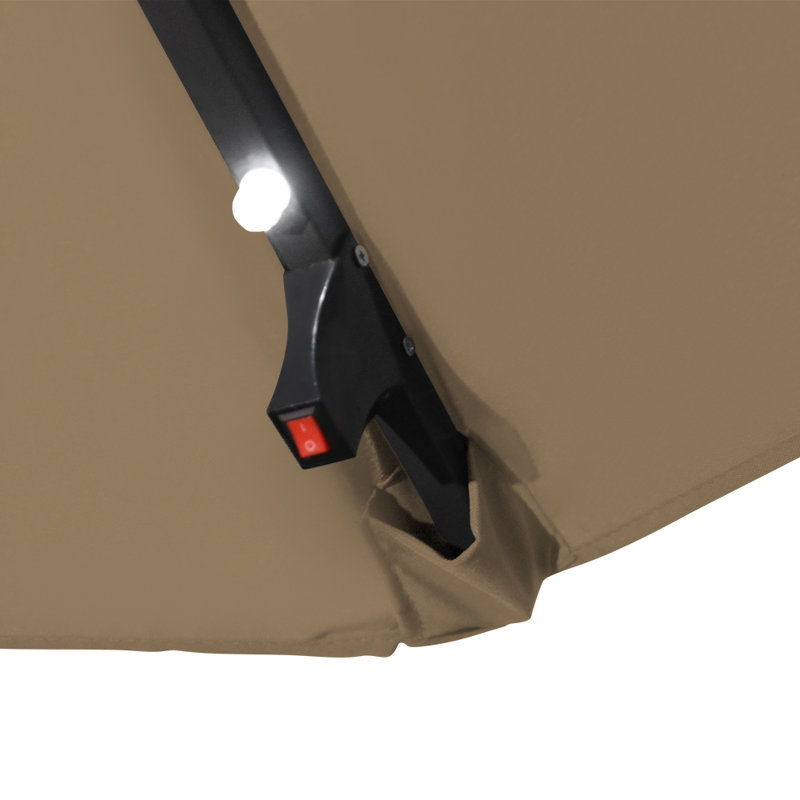 Oullins 3m Cantilever Parasol with Lights, Taupe