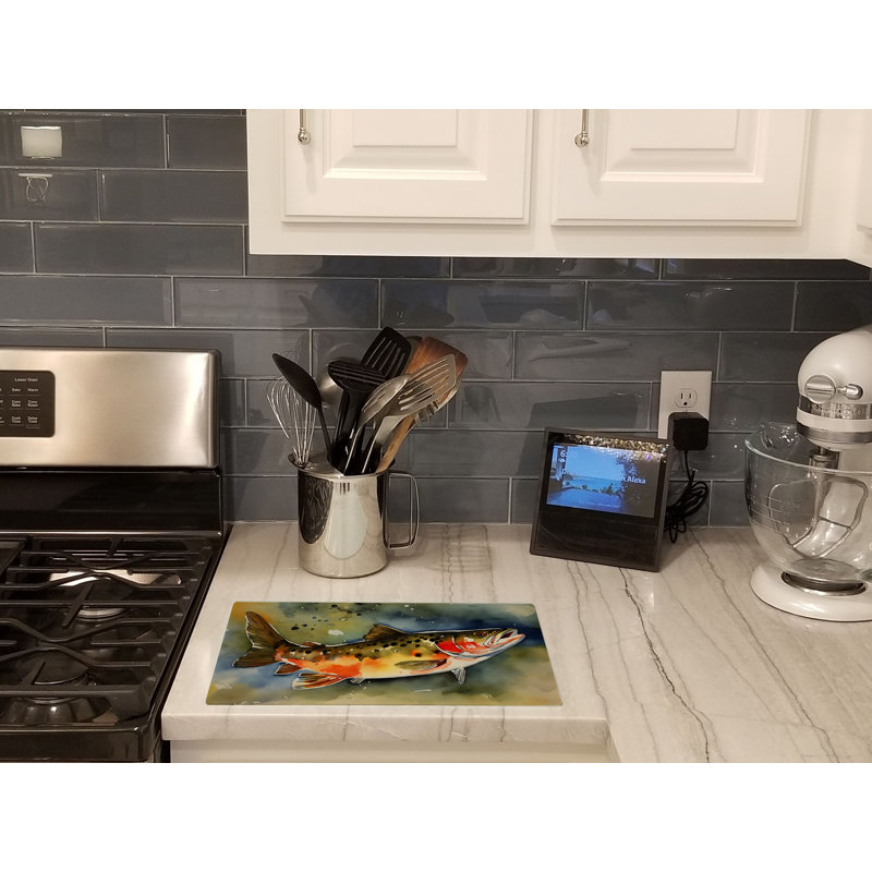 Brook Trout Glass Cutting Board Large