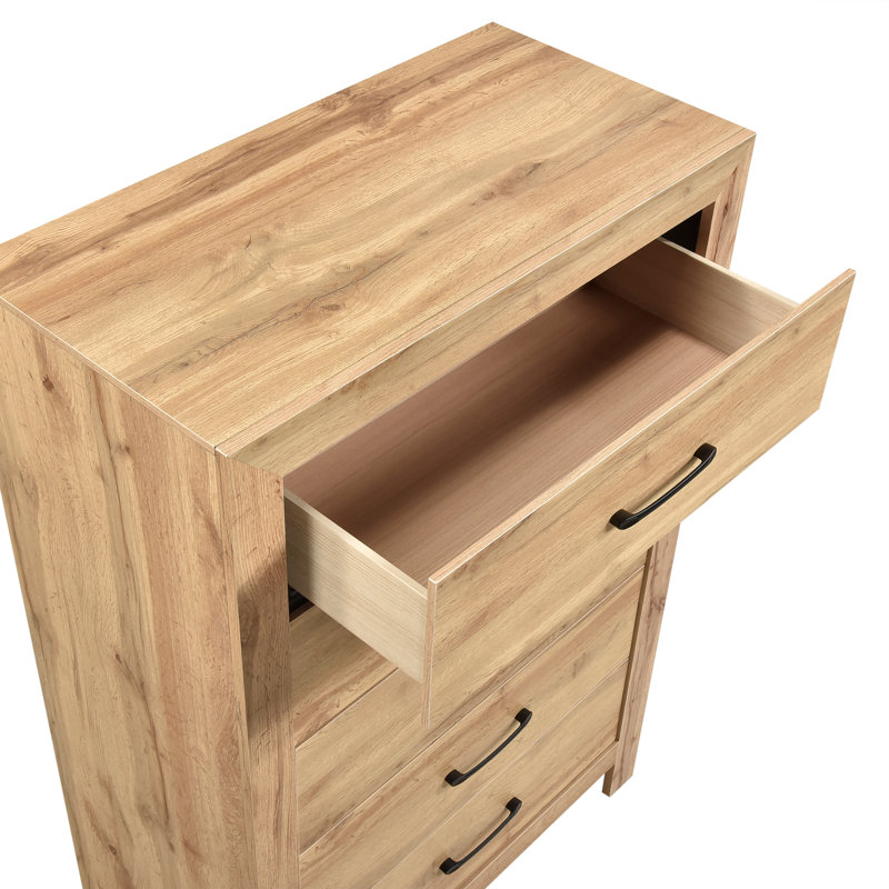 Commode 5 tiroirs Ghoyald, Naturel