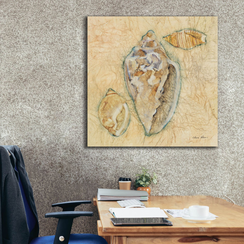 Art mural en toile Shells 4 pi par Cheri Blum, 37 po x 37 po, H 37 po x l 37 po x P 1,5 po