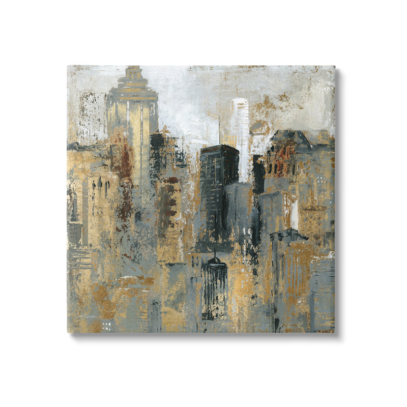 Abstract Cityscape Urban Buildings Canvas Wall Art