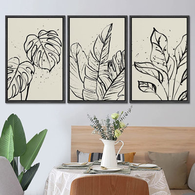 " Tropical Jungle Plant Sketches " 3 - Pieces