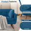 Canapé-lit capitonné 56,7 po de style Mid-Century moderne avec causeuse pour salon-1438568110
