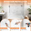 Ensemble de 3 panneaux muraux de douche 60 po x P 36 po x H 80 po, acrylique collé avec 4 garnitures, panneaux muraux imperméables et réglables pour douche à l'italienne, blanc marbre-126555098-126287968