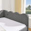 Lit de jour confortable à carreaux vichy, format double, avec lit gigogne simple, tissu en lin, adorable motif ondulé, port USB et sans sommier requis.-471457500