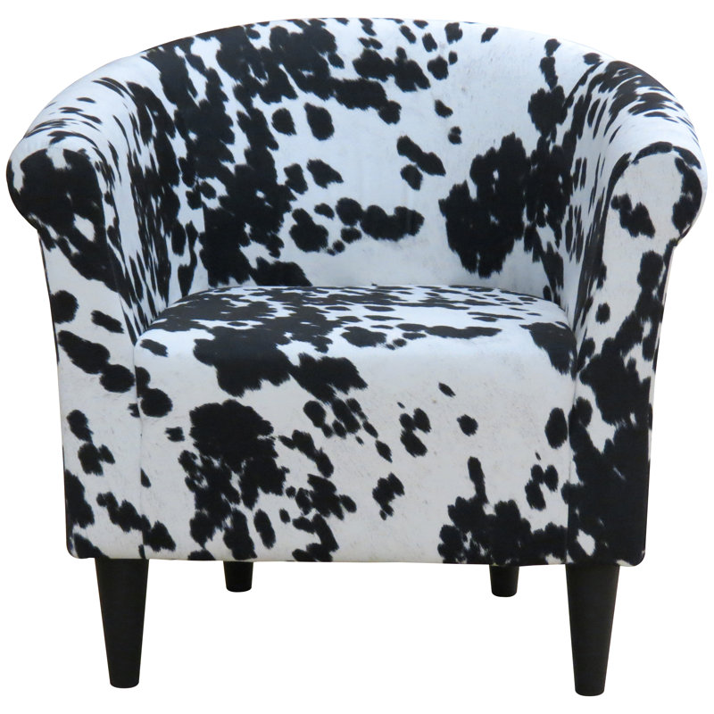 Liam 30.5'' Wide Polyester Barrel Chair, Cowboy Black