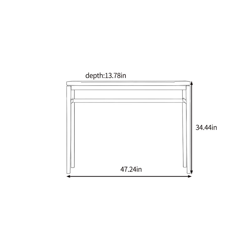 La console naturellement élégante, H 34,44 po x l 47,24 po x P 13,78 po, Noir