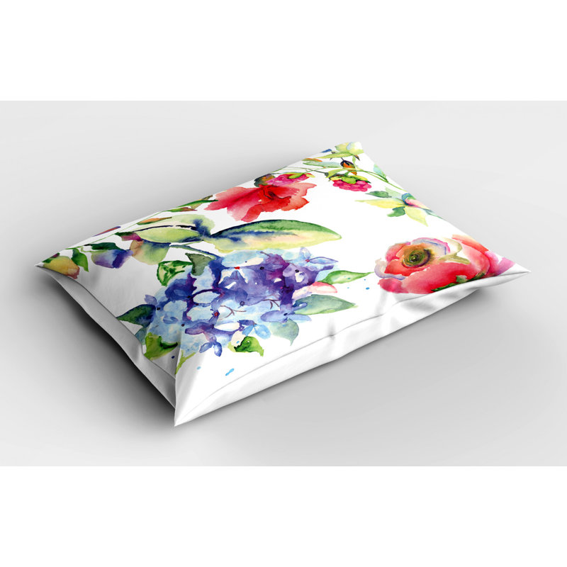 Blue/Green/Red Polyester Microfiber Piece Sham, Twin