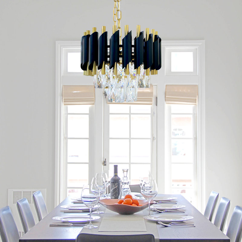 Lustre en cristal à 8 niveaux à 8 lumières Jamille