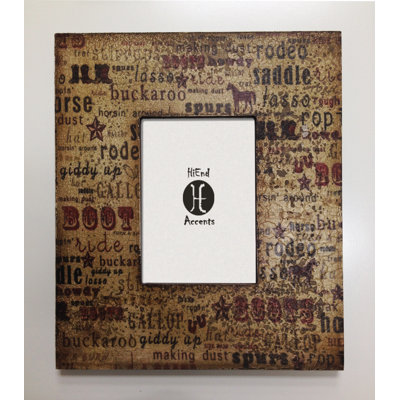 Brown Faux Leather Embossed Picture Frame