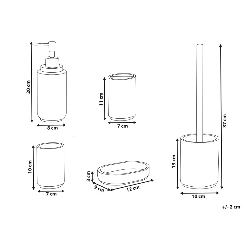 Bathroom Accessory Set, Green