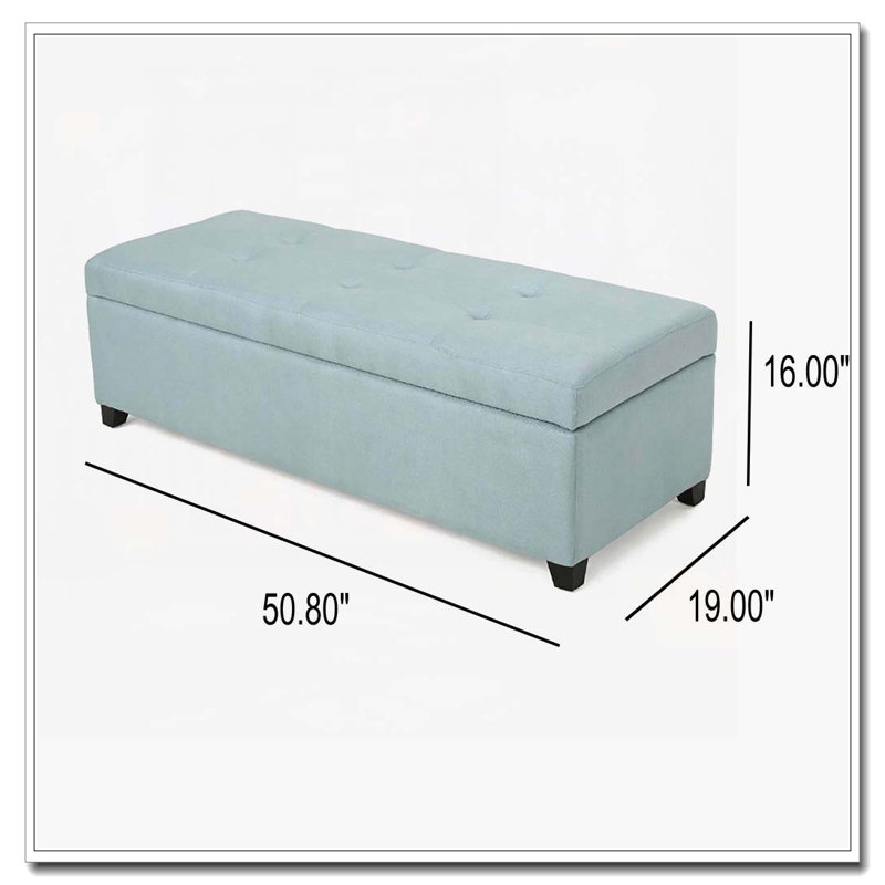 Banc de rangement rembourré à couvercle rabattable