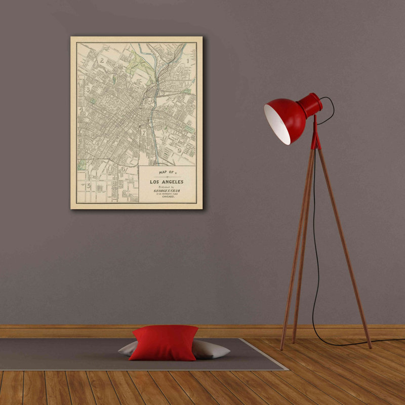 «Map of Los Angeles» par Wild Apple Portfolio, art mural sur toile, H 34 po x l 26 po x P 1,5 po