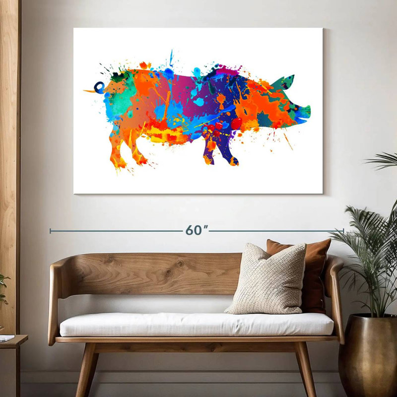 Éclaboussure de cochon Brampt, H 34 po x l 51 po