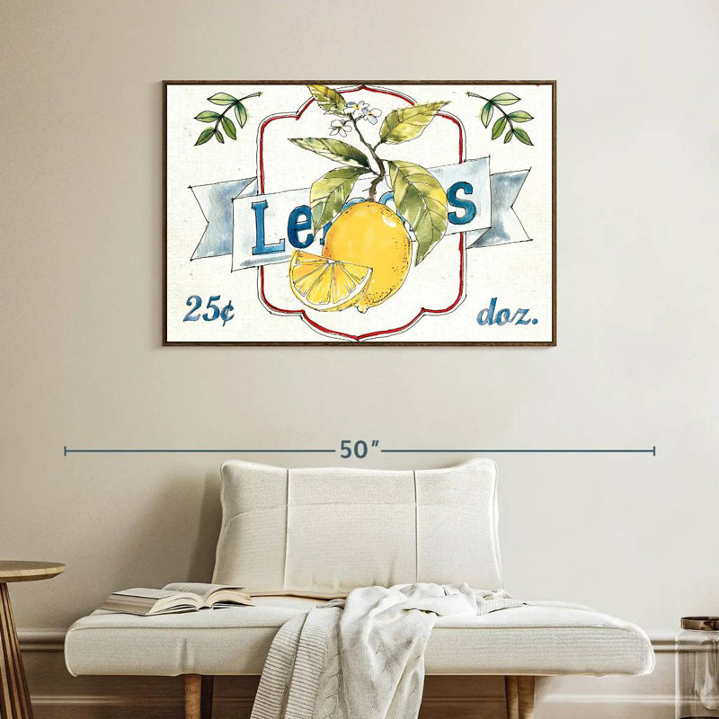 Plaque murale Fruit Stand II, Cadre flottant noyer, 40 po x 27 po