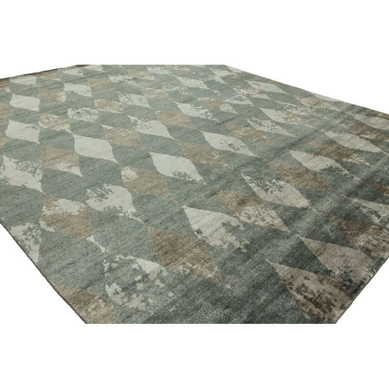 Lohman Geometric Area Rug in Gray, Rectangle 4' x 6'