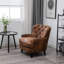 Calum Faux Leather Buttoned Accent Wingback Chair-733682704