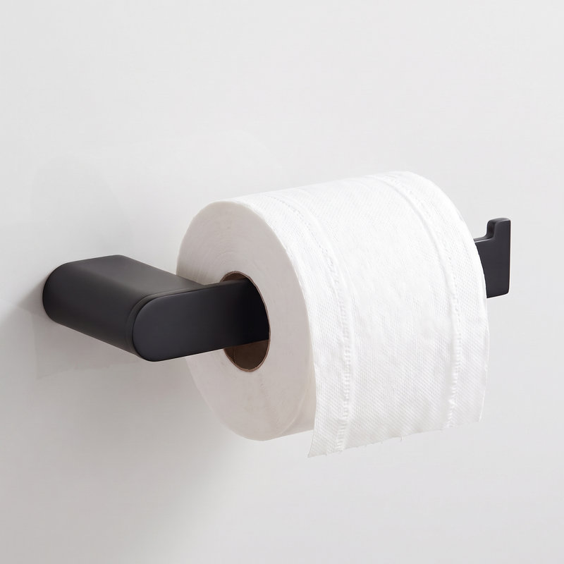 Linear Wall Mounted Toilet Paper Holder, Black