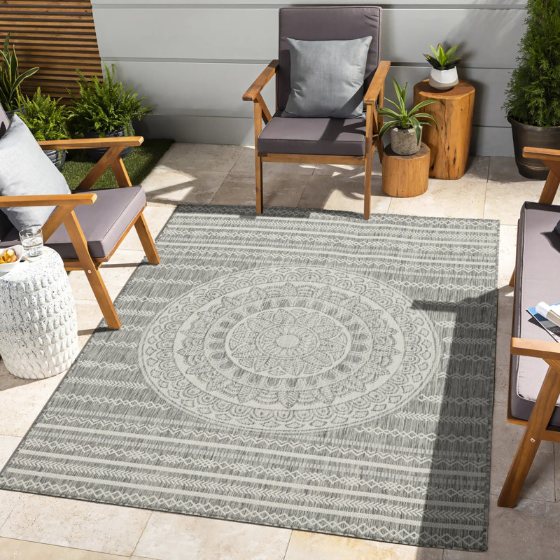 5 Ft. 3 In. X 7 Silver Indoor/outdoor Carpet - Sunshine Gchar2018 Polypropylene, , Stain Rug, Rectangle 5' x 7'