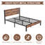 Single Double Size Platform Bed Frame with Rustic Vintage Wood Headboard, Mattress Foundation, Bed Frame with Strong Steel Slats Support, No Box Spring Needed, Easy Assembly-1070169084-1020293781
