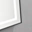 Miroir de salle de bain DEL 91 x 61 cm avec cadre en aluminium, 3 températures de couleur, effet brume, mémoire, intensité lumineuse réglable en continu, ambiance lumineuse améliorée, fixation murale, couleur cendré pour la décoration