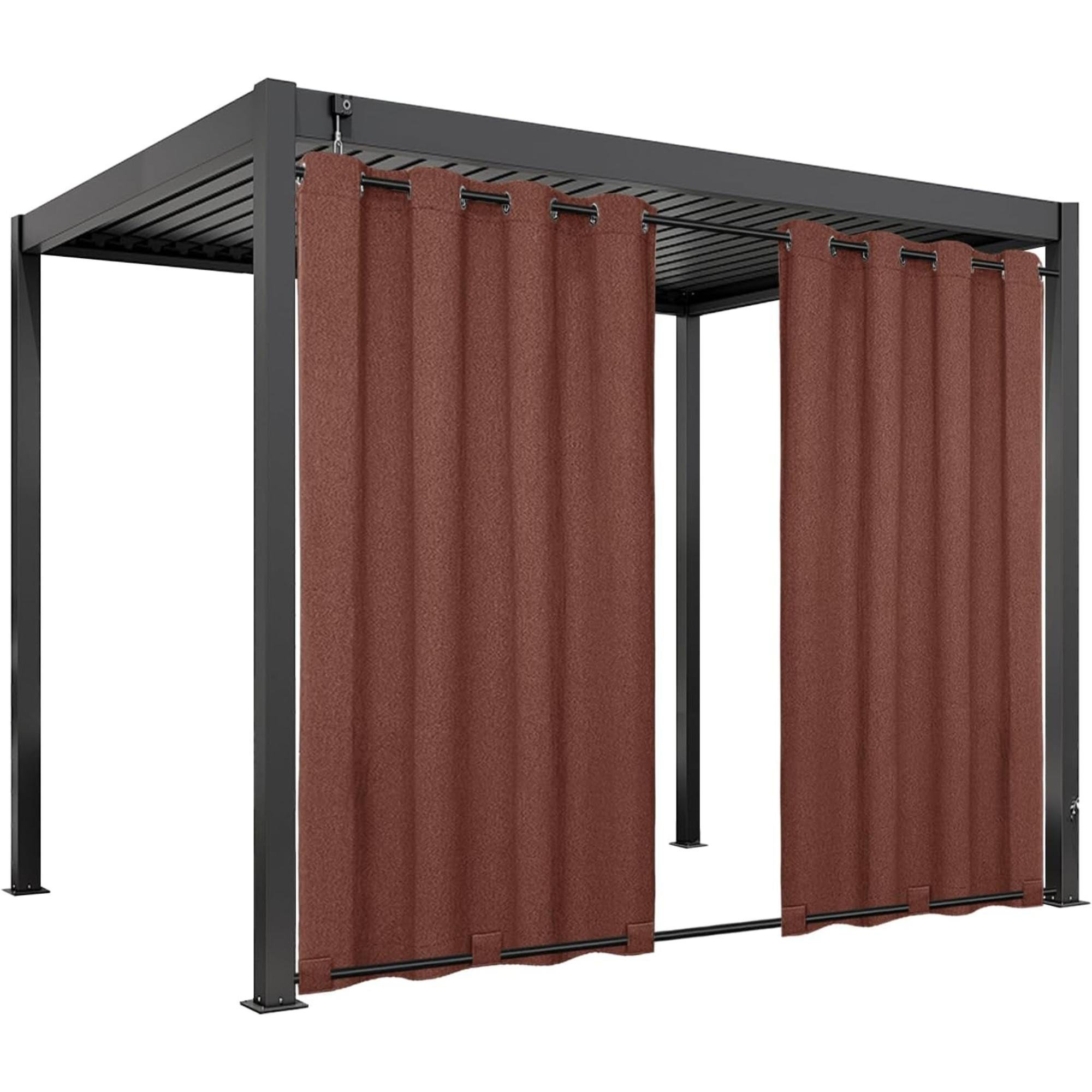 Latitude Run® Linen Look Outdoor Curtains Waterproof Windproof Porch ...