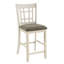 Chaise à hauteur de comptoir antique blanche avec 2 sièges rembourrés pour manger paisiblement en bois 2 pièces-802615193-802615198