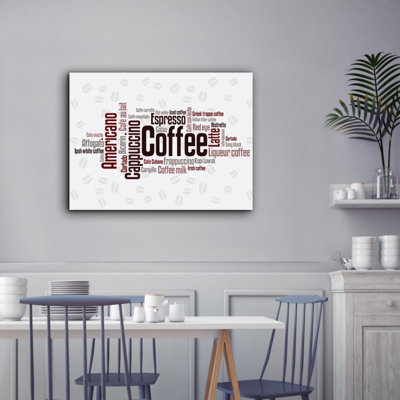 Après-midi café - reproduction d'art textuel sur toile tendue